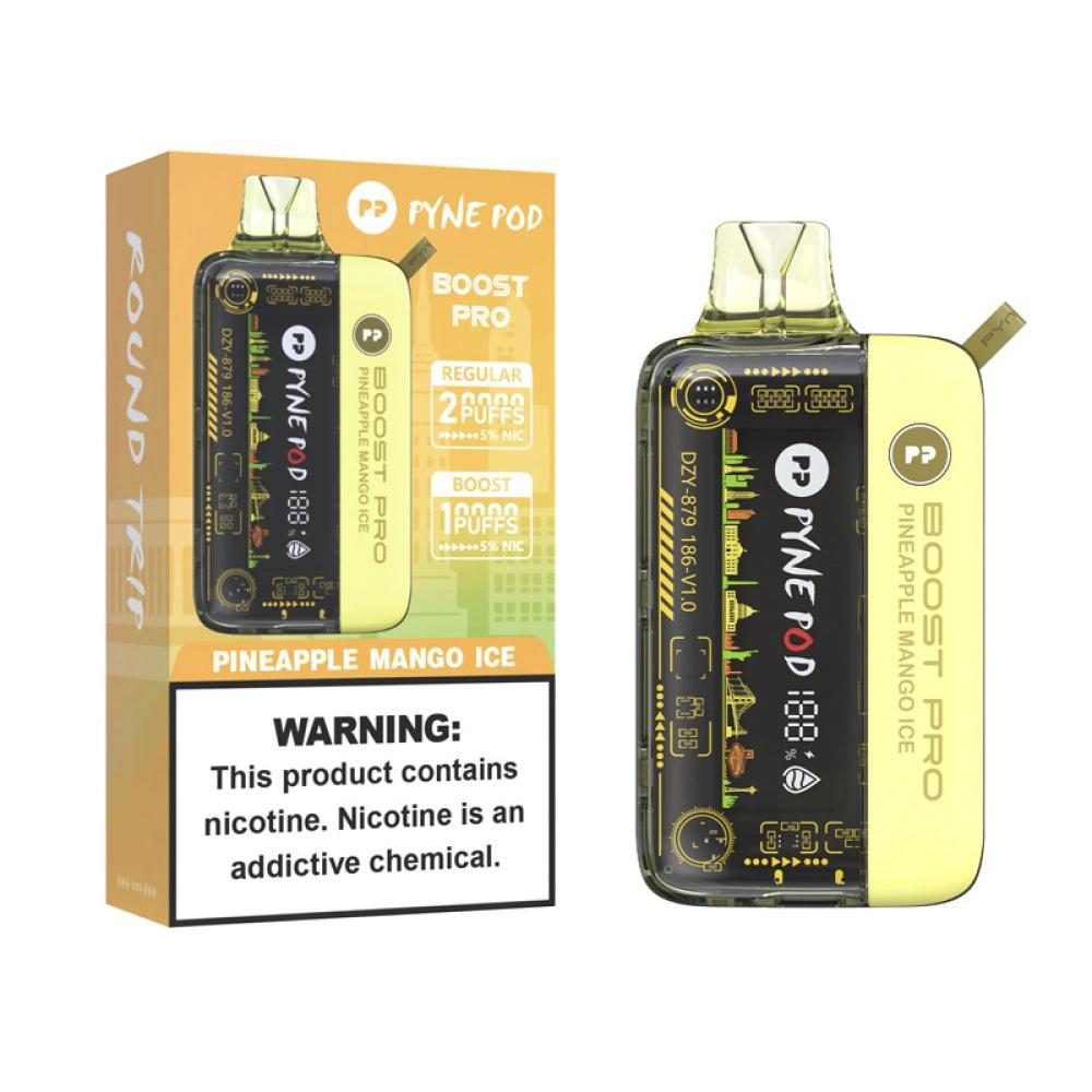 Vaper Descartável Pyne Pod Boost Pro Pineapple Mango Ice 20000 Puffs