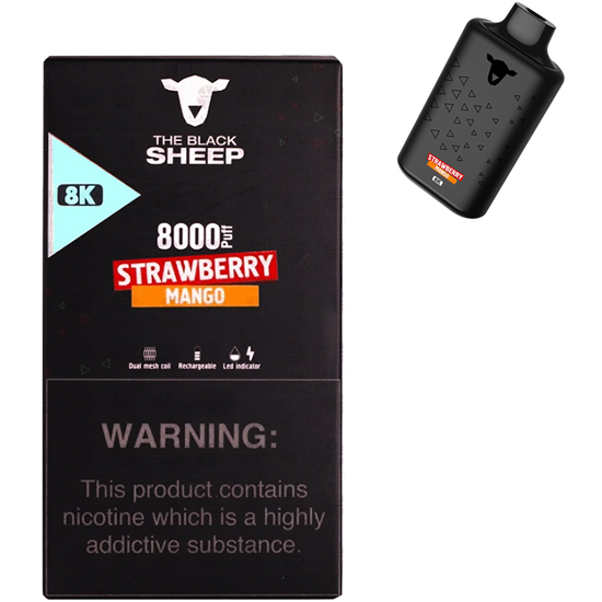 Vaper Descartável The Black Sheep 8K Strawberry Mango 8000 Puffs