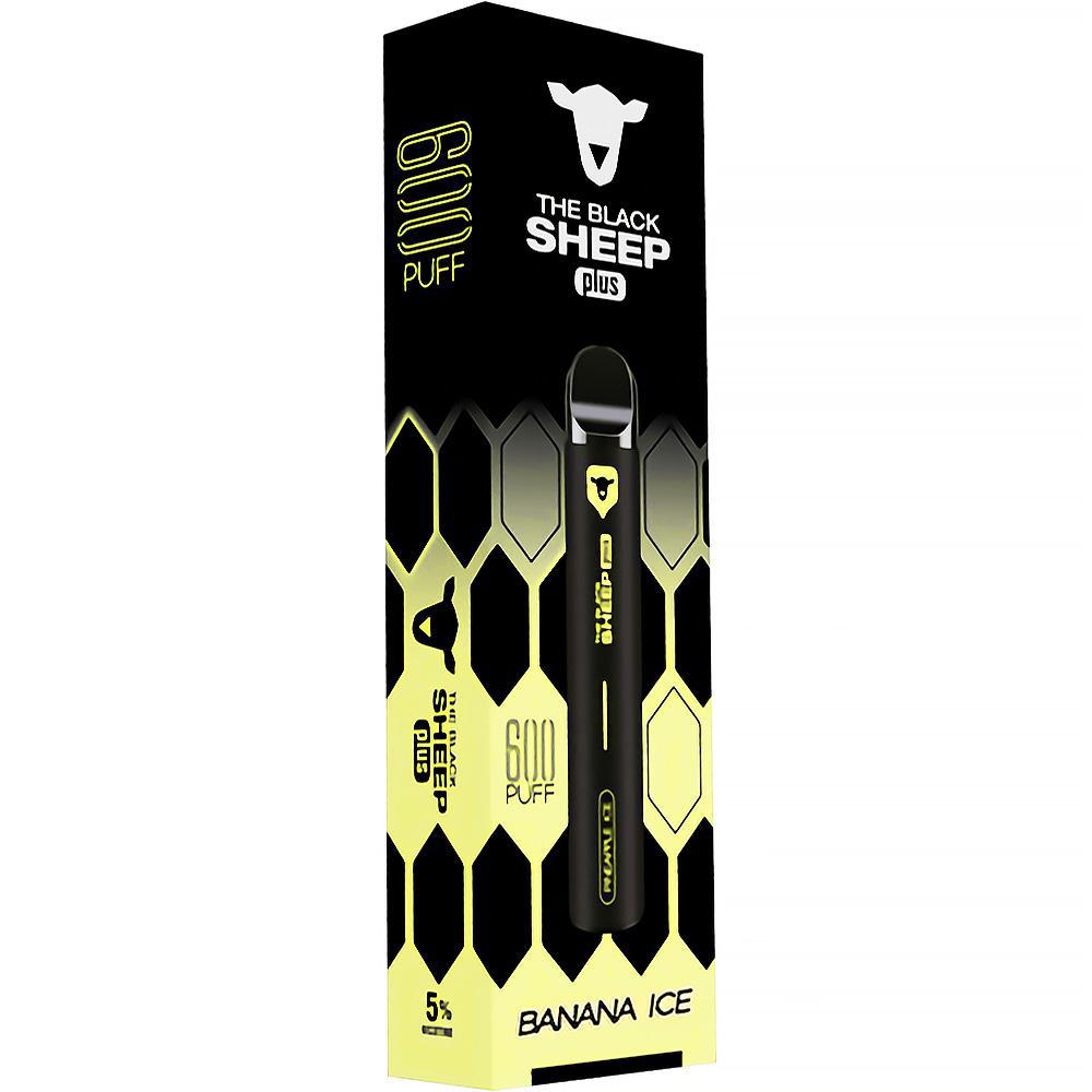 Vaper Descartável The Black Sheep Plus Banana Ice 600 Puffs