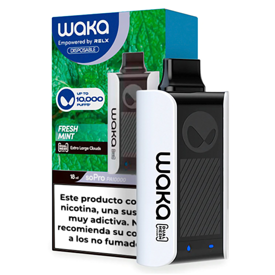 Vaper Descartável Waka soPro PA10000 Fresh Mint 10000 Puffs