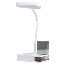 Mini Lampada de Mesa LED com Porta Caneta D12 / Recarregavel - Branco
