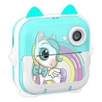 Câmera Polaroid para Crianças MZ-059 Pony - Turquesa (Caixa Feia)