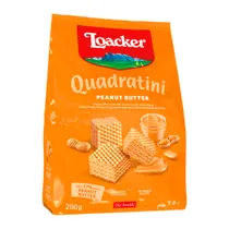 Biscoito Wafer Loacker Quadratini Manteiga de Amendoim 250G
