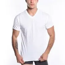 Hanes Camiseta 777SDG Cuello V 3PCS (T) s White