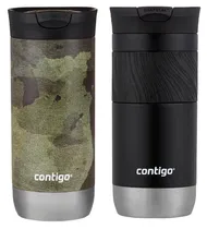 Kit Garrafa Térmica Contigo Snapseal 473ML - Licorice/ Textured Camo