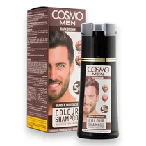 Shampoo para Barba Cosmo Men Colour Dark Brown 180ML