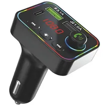 Transmissor de Radio Satellite A-MP42 Con Bluetooth/ Micrófono/ RGB/ USB-C/ FM/ MP3 - Preto