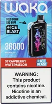 Vape Descartável Waka Strawberry Watermelon + Ice Blast 36000 Puffs