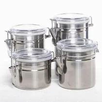Conjunto de Pote Em Aço Inox 4PZS