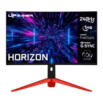 Monitor Gamer Up Gamer Horizon, 27", Full HD, Tela Curvo RGB, 240HZ, 1MS, HDMI, DP, Freesync, HZ27VA240BK, Preto