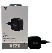 Cargador Vezr VF02 Smart Quick Charger 2 Puertos Gan PD 45W