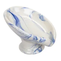 Saboneteira Porcelana Oval Creme para Banheiro