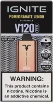 Vape Descartável Ignite V120 Pro Pomegranate Lemon 12000 Puffs Dual Mesh Rose Gold
