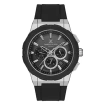 Relogio Analógico Masculino Daniel Klein DK.1.13997-1 Acp / Pulseira de Silicone - Preto/Prata
