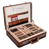 Jogo de Talheres Trilium Gold 84 Peças com Maleta