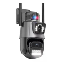 Camera de Segurança Smart Wifi Mannatech SWD1538-P11 / Dual Lens / Microfone / Alarma / Detecção Humana / Visao Noturna / App Icsee - Preto
