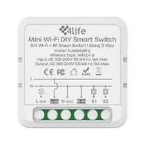 Interruptor Smart de Pared 4LIFE Mini Wifi Diy FLMINIWRF2 1GANG/3WAY - Branco