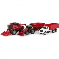 Trator Case 1/64 Farm Set With Tractor Grain Wagon 4-Piece 47004