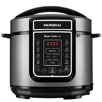 Panela de Pressão Elétrica Mondial Master Cooker PE-38 900 Watts 5 Litros 127V ~ 60HZ - Prata/Preta