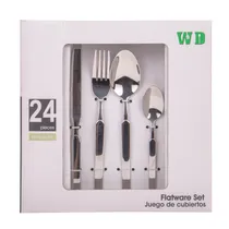 Jogo de Talheres de Inox com 24 Peças.