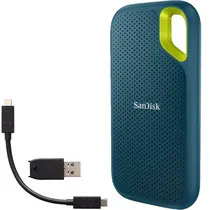 SSD Externo de 1TB Sandisk Extreme Portable SDSSDE61-1T00-G25M 1.050 MB/s de Leitura - Azul/Amarelo