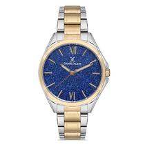 Relogio Analogico Feminino Daniel Klein DK.1.12721-6 Premium Ladies / Pulseira de Aco Inoxidavel - Prata/Dourado