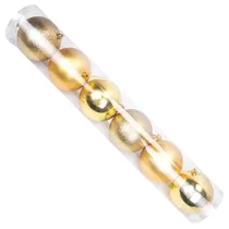 Bola Natal com 6 Peças de 10 CM Dourado