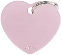 Medalha de Identificação Myfamily Coração Grande MFB29 - Rosa