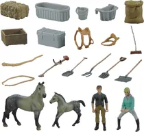 Toys Set de Animais de Fazenda Zhong Jieming Q9899-ZJ58-B (21 Peças)