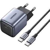 Carregador de Parede Ugreen Nexode Mini CD319 Gan (Eu) USB-C 30 W - Cinza + USB-C (25257)