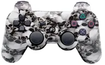 Controle Sem Fio Play Game Doubleshock para PS3 - Caveira Branco