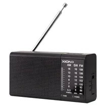 Rádio Portátil Xion XI-RA12 - AM/FM/SW - Aux - Pilha AA - Preto