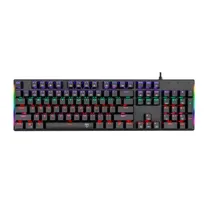 Teclado Gamer T-Dagger TGK-310-RD Naxos Rainbow com Fio - Preto