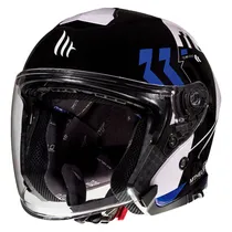 Capacete MT Helmets Thunder 3 SV Jet Venus A7 - Aberto - Tamanho XL - com Óculos Interno - Gloss Pearl Blue