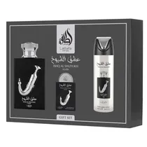 Kit Lattafa Pride Ishq Al Shuyukh Silver Gift Set - 3 Em 1 - Eau de Parfum - Unissex - 100ML
