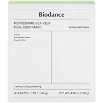 Máscara Facial Biodance Refreshing Sea Kelp Real Deep Mask - 4 Unidades