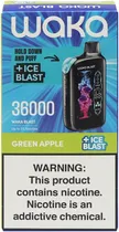 Vape Descartável Waka Blast Green Apple + Ice Blast 36000 Puffs