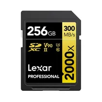 Mem SD 256GB Lexar Prof. Gold 2000X 300-260MB/s C10 V90