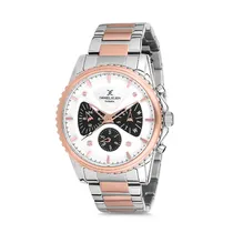Relógio Analógico Masculino Daniel Klein Exclusive DK12123-6 - Prata e Rosa Ouro
