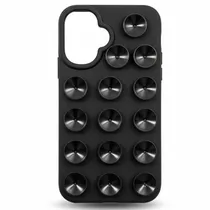 Capa de Silicone com Ventosa para iPhone 16 - Preto