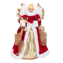 Figura Anjo Natal Verm/Bra/Dourado 40CM