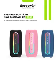 Ecopower Speaker EP-2536 16W/ BT/ USB/ Aux/ TF Azul