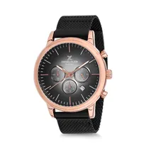 Relógio Analógico Masculino Daniel Klein Exclusive DK12246-3 - Preto e Rosa Ouro