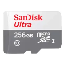 Cartão de Memória Micro SD Sandisk Ultra 256GB 100MBS - SDSQUNR-256G-GN6TA