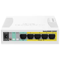 Roteador Mikrotik RB260GSP Gigabit / 1 SFP / Poe - CSS106-1G-4P-1S