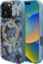Capa Guess para iPhone 16 Pro GUHMP16LHJFCWB - Flowers Blue