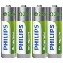 Pilhas Recarregavel Philips AA com 4 Pilhas / 2500MAH - R6B4RTU25/97