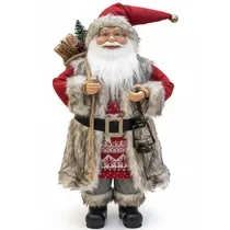 Enfeite de Natal Papai Noel L8-028 com Lanterna 30CM - Vermelho