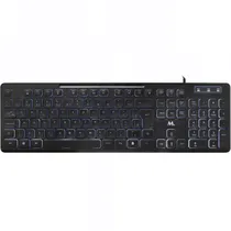 Teclado Mtek KB-7269L-Esp LED USB - Preto (Espanhol)