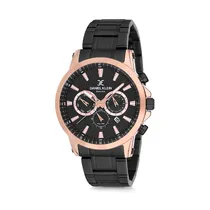 Relógio Analógico Masculino Daniel Klein Exclusive DK12224-2 - Preto e Rosa Ouro